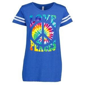 Peace Sign Love 60S 70S Tie Dye Hippie Costume Enza Ladies Jersey Football T-Shirt