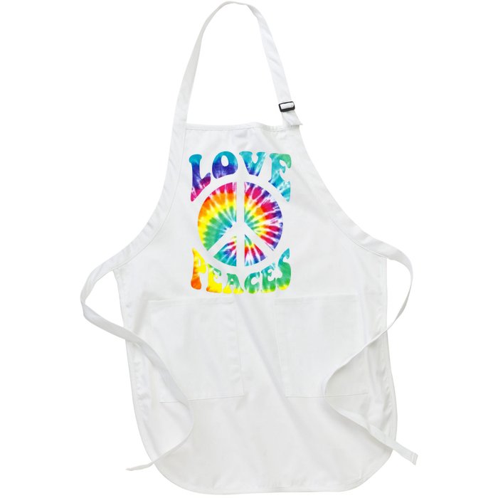 Peace Sign Love 60S 70S Tie Dye Hippie Costume Full-Length Apron With Pockets