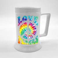 Peace Sign Love 60S 70S Tie Dye Hippie Costume Beer Stein