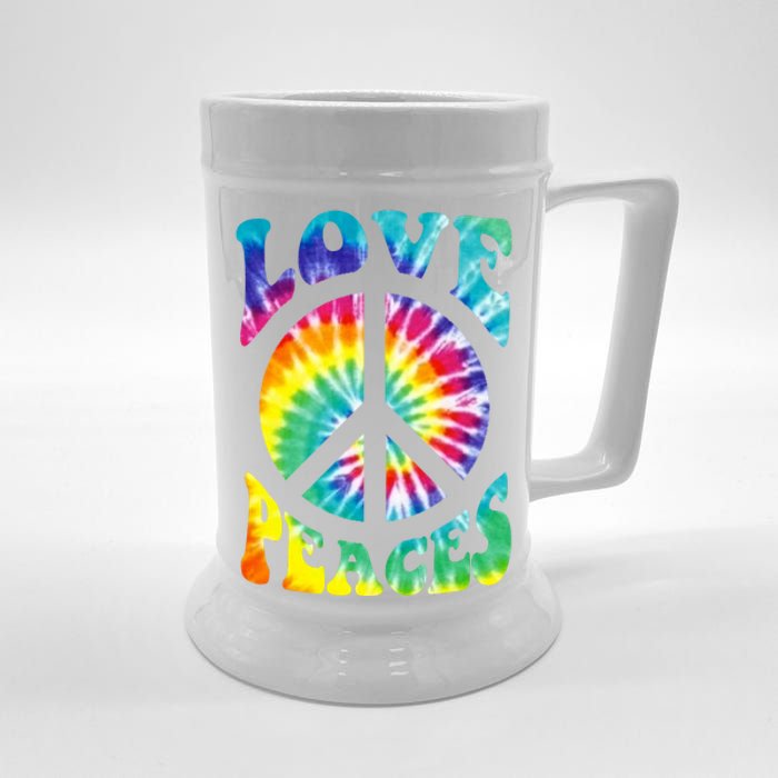 Peace Sign Love 60S 70S Tie Dye Hippie Costume Beer Stein