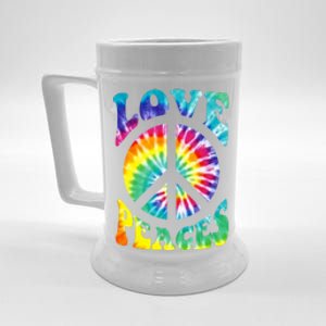 Peace Sign Love 60S 70S Tie Dye Hippie Costume Beer Stein