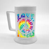 Peace Sign Love 60S 70S Tie Dye Hippie Costume Beer Stein