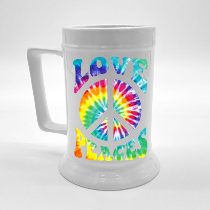 Peace Sign Love 60S 70S Tie Dye Hippie Costume Beer Stein