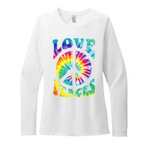 Peace Sign Love 60S 70S Tie Dye Hippie Costume Womens CVC Long Sleeve Shirt