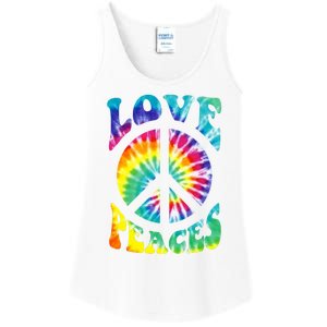 Peace Sign Love 60S 70S Tie Dye Hippie Costume Ladies Essential Tank