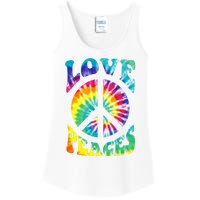 Peace Sign Love 60S 70S Tie Dye Hippie Costume Ladies Essential Tank