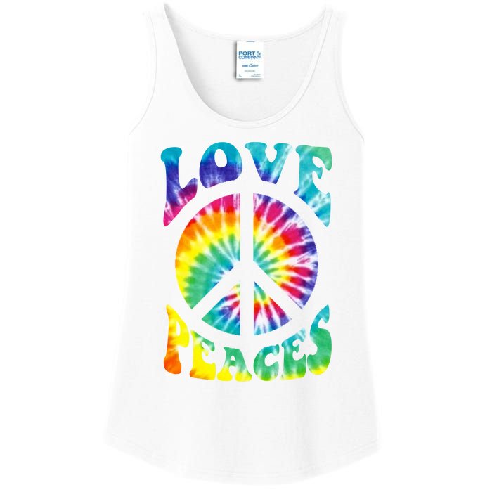 Peace Sign Love 60S 70S Tie Dye Hippie Costume Ladies Essential Tank