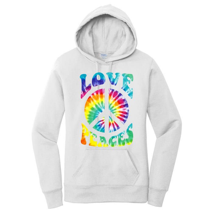 Peace Sign Love 60S 70S Tie Dye Hippie Costume Women's Pullover Hoodie