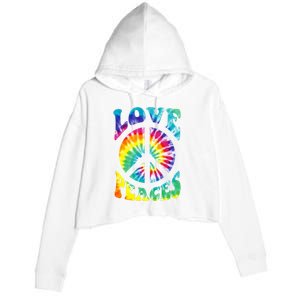 Peace Sign Love 60S 70S Tie Dye Hippie Costume Crop Fleece Hoodie