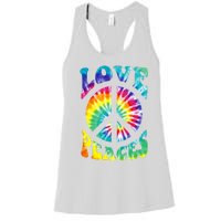 Peace Sign Love 60S 70S Tie Dye Hippie Costume Women's Racerback Tank