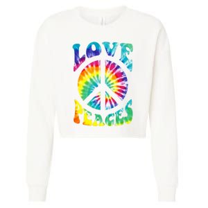 Peace Sign Love 60S 70S Tie Dye Hippie Costume Cropped Pullover Crew