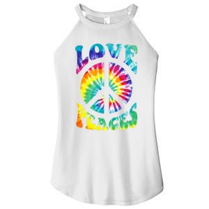 Peace Sign Love 60S 70S Tie Dye Hippie Costume Women's Perfect Tri Rocker Tank