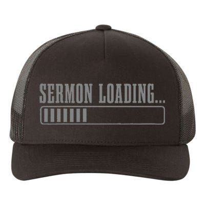 Pastor Sermon Loading Funny Preacher Bible Christian Yupoong Adult 5-Panel Trucker Hat