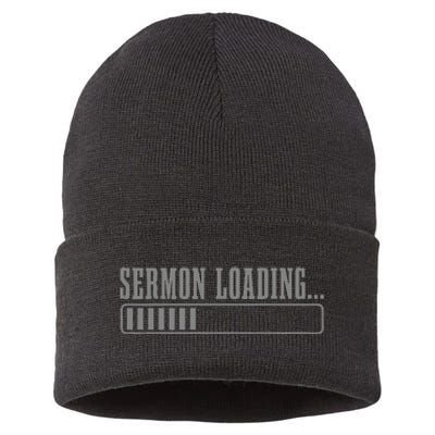 Pastor Sermon Loading Funny Preacher Bible Christian Sustainable Knit Beanie