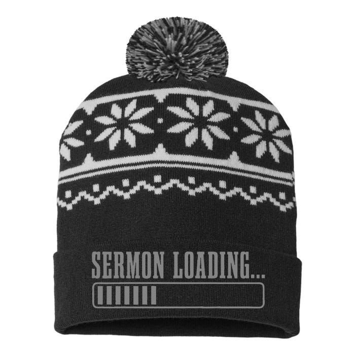 Pastor Sermon Loading Funny Preacher Bible Christian USA-Made Snowflake Beanie