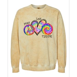 Peace Sign Love 60S 70S Tie Dye Hippie Costume Nonconformist Colorblast Crewneck Sweatshirt