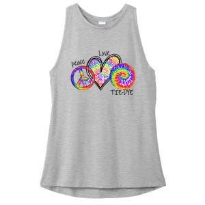 Peace Sign Love 60S 70S Tie Dye Hippie Costume Nonconformist Ladies PosiCharge Tri-Blend Wicking Tank