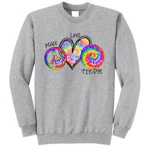 Peace Sign Love 60S 70S Tie Dye Hippie Costume Nonconformist Tall Sweatshirt