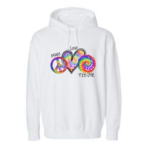 Peace Sign Love 60S 70S Tie Dye Hippie Costume Nonconformist Garment-Dyed Fleece Hoodie