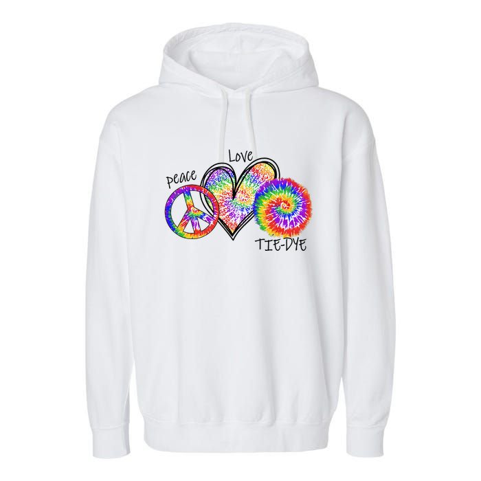 Peace Sign Love 60S 70S Tie Dye Hippie Costume Nonconformist Garment-Dyed Fleece Hoodie