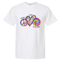 Peace Sign Love 60S 70S Tie Dye Hippie Costume Nonconformist Garment-Dyed Heavyweight T-Shirt