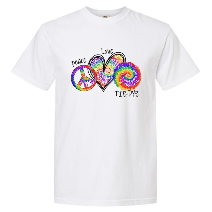 Peace Sign Love 60S 70S Tie Dye Hippie Costume Nonconformist Garment-Dyed Heavyweight T-Shirt