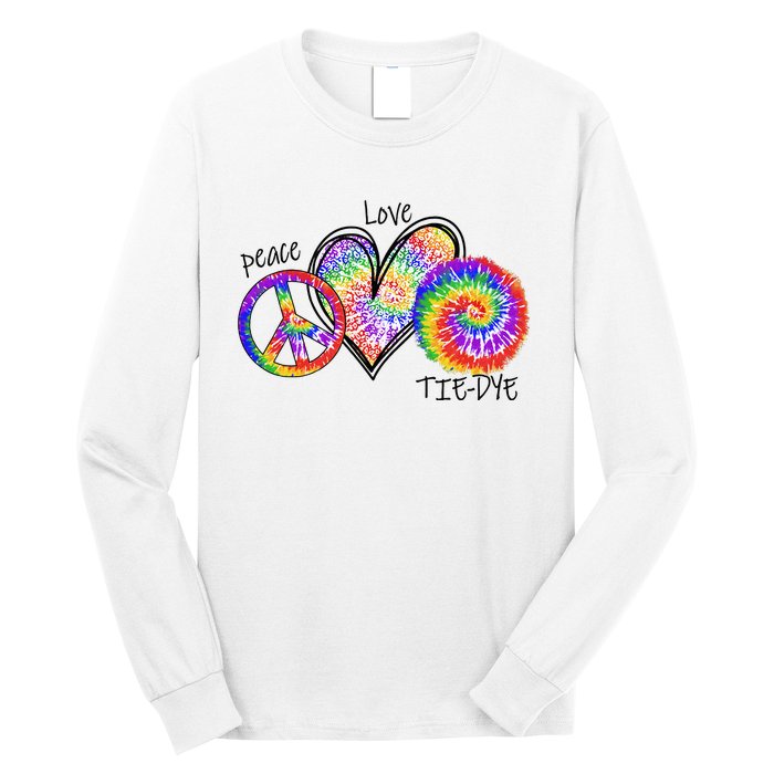 Peace Sign Love 60S 70S Tie Dye Hippie Costume Nonconformist Long Sleeve Shirt