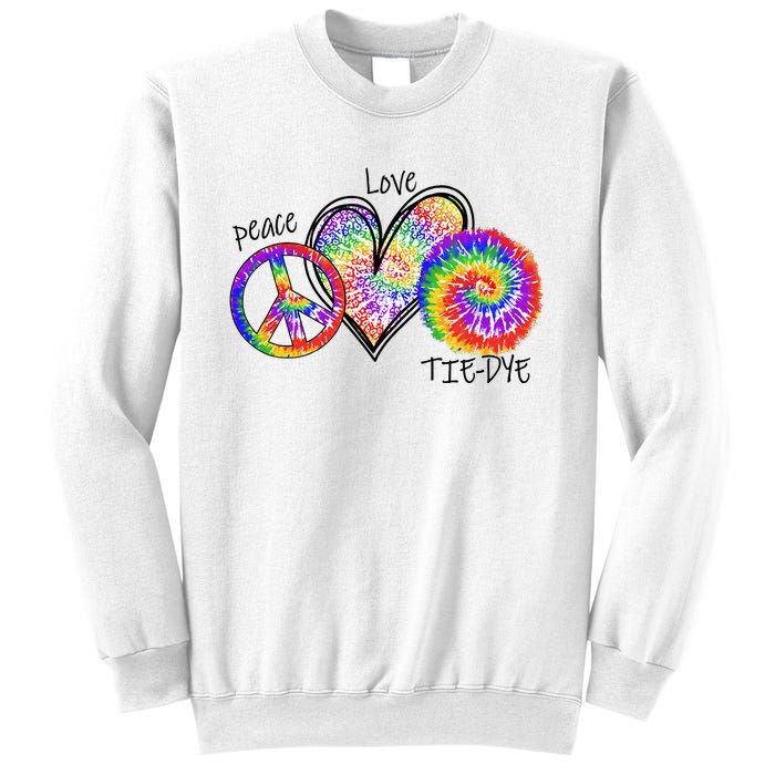 Peace Sign Love 60S 70S Tie Dye Hippie Costume Nonconformist Sweatshirt