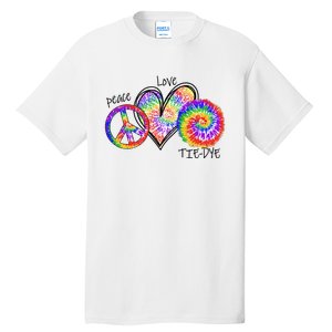 Peace Sign Love 60S 70S Tie Dye Hippie Costume Nonconformist Tall T-Shirt