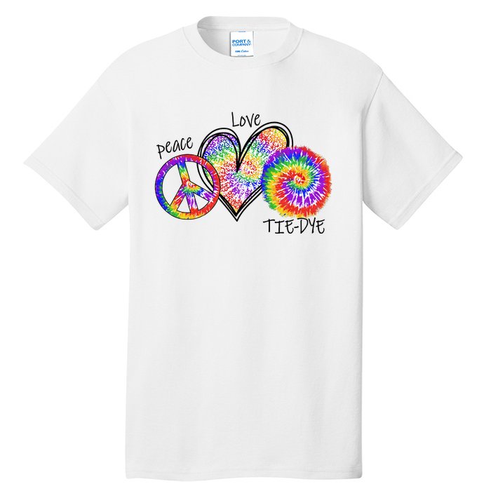 Peace Sign Love 60S 70S Tie Dye Hippie Costume Nonconformist Tall T-Shirt