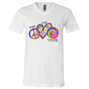 Peace Sign Love 60S 70S Tie Dye Hippie Costume Nonconformist V-Neck T-Shirt