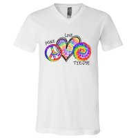 Peace Sign Love 60S 70S Tie Dye Hippie Costume Nonconformist V-Neck T-Shirt