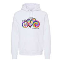 Peace Sign Love 60S 70S Tie Dye Hippie Costume Nonconformist Premium Hoodie