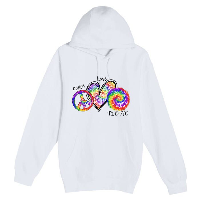 Peace Sign Love 60S 70S Tie Dye Hippie Costume Nonconformist Premium Pullover Hoodie