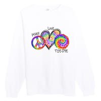 Peace Sign Love 60S 70S Tie Dye Hippie Costume Nonconformist Premium Crewneck Sweatshirt