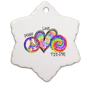 Peace Sign Love 60S 70S Tie Dye Hippie Costume Nonconformist Ceramic Star Ornament