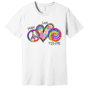 Peace Sign Love 60S 70S Tie Dye Hippie Costume Nonconformist Premium T-Shirt