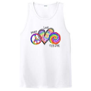 Peace Sign Love 60S 70S Tie Dye Hippie Costume Nonconformist PosiCharge Competitor Tank