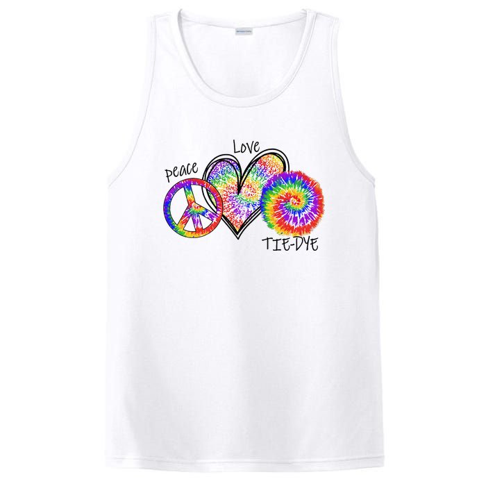 Peace Sign Love 60S 70S Tie Dye Hippie Costume Nonconformist PosiCharge Competitor Tank