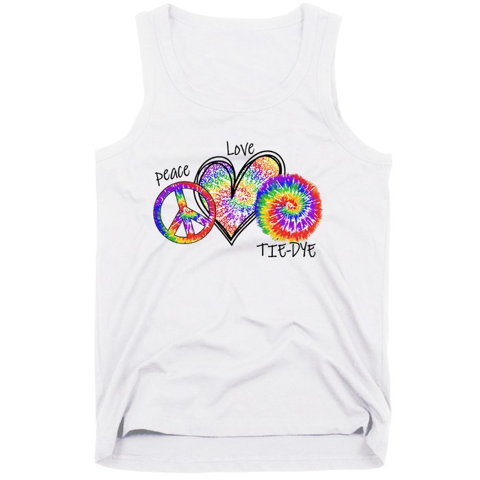 Peace Sign Love 60S 70S Tie Dye Hippie Costume Nonconformist Tank Top