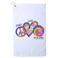 Peace Sign Love 60S 70S Tie Dye Hippie Costume Nonconformist Platinum Collection Golf Towel