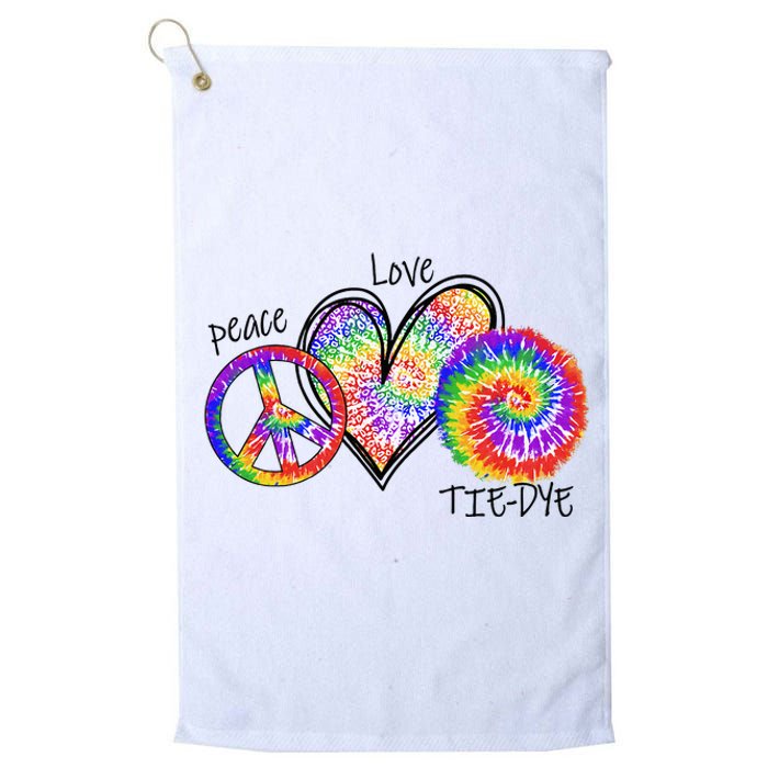 Peace Sign Love 60S 70S Tie Dye Hippie Costume Nonconformist Platinum Collection Golf Towel