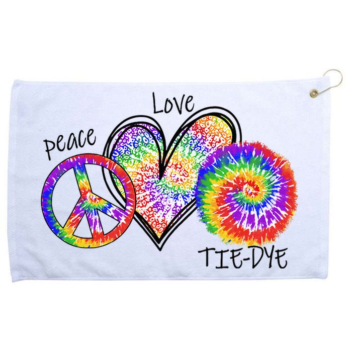 Peace Sign Love 60S 70S Tie Dye Hippie Costume Nonconformist Grommeted Golf Towel