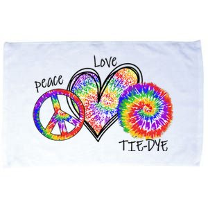 Peace Sign Love 60S 70S Tie Dye Hippie Costume Nonconformist Microfiber Hand Towel