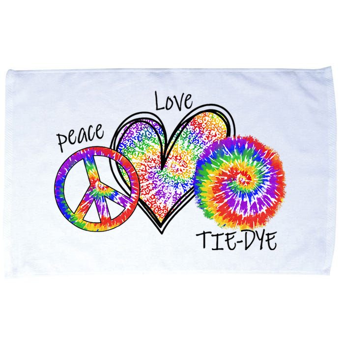 Peace Sign Love 60S 70S Tie Dye Hippie Costume Nonconformist Microfiber Hand Towel