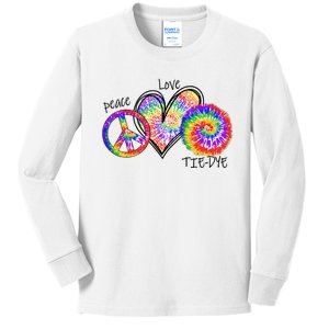 Peace Sign Love 60S 70S Tie Dye Hippie Costume Nonconformist Kids Long Sleeve Shirt