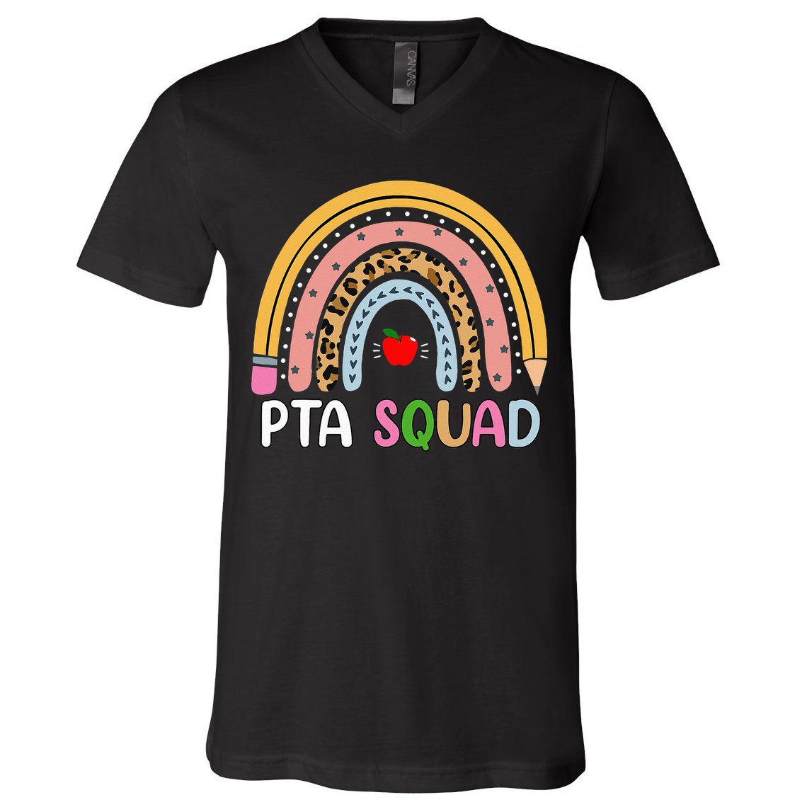 PTA Squad Leopard Rainbow Physical Therapist Assistant PTA V-Neck T-Shirt
