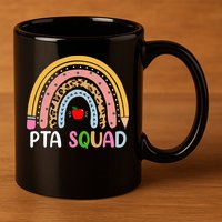 PTA Squad Leopard Rainbow Physical Therapist Assistant PTA 11oz C Handle Ceramic Mug