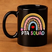 PTA Squad Leopard Rainbow Physical Therapist Assistant PTA 11oz C Handle Ceramic Mug
