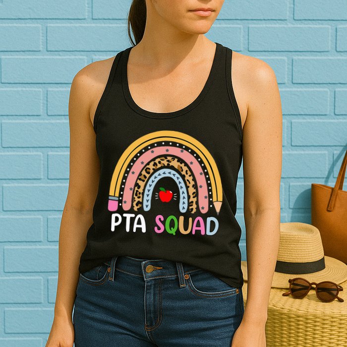 PTA Squad Leopard Rainbow Physical Therapist Assistant PTA Womens Tank Top